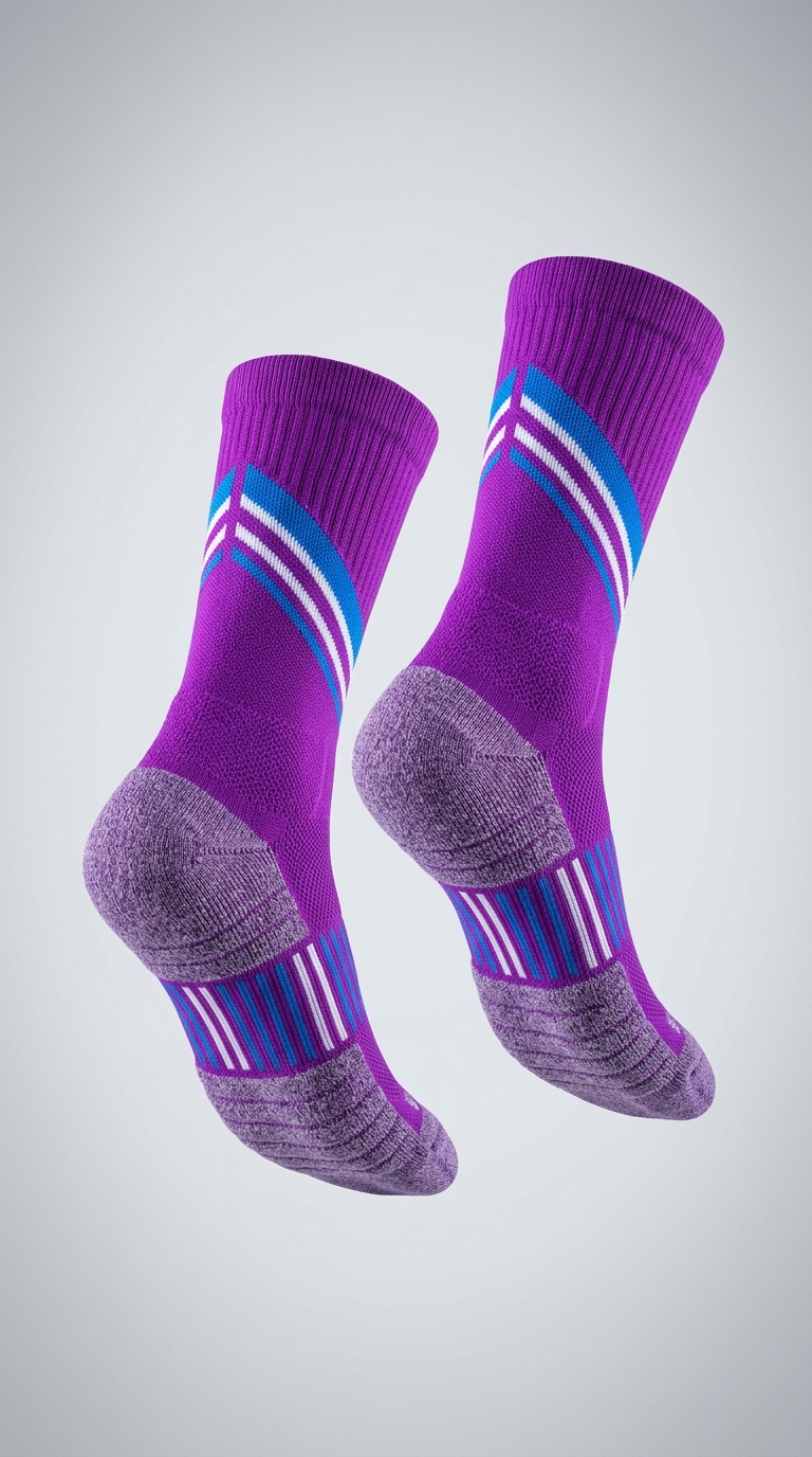 Colorful performance sport socks and playful socks